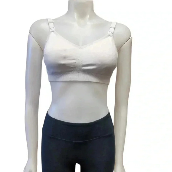 💥HOST PICK 💥 Nursing Sports Bra White Adjustable Straps Size Medium - Picture 2 of 8